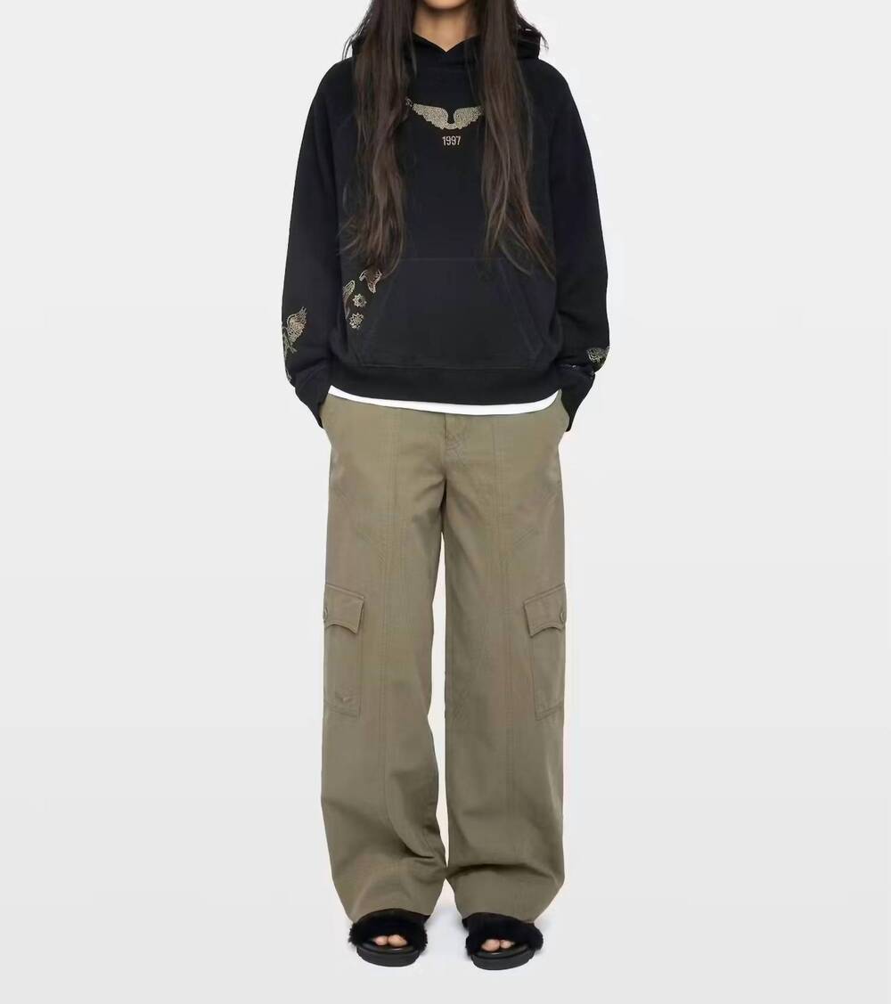 NEW ZADIG & VOLTAIRE georgy sweatshirt in black